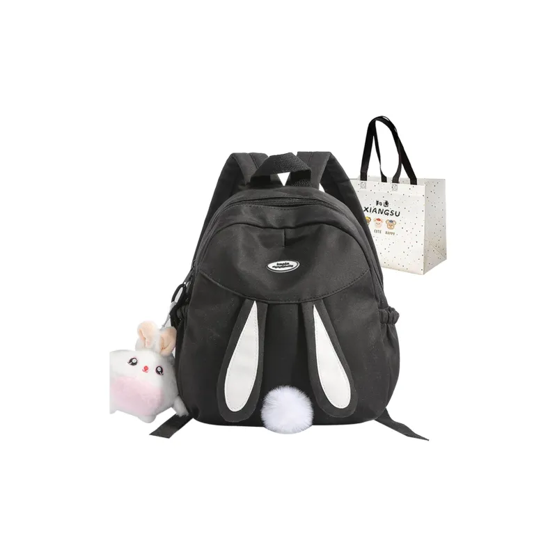 XIANGSU Nylon Fabric Backpack Regular Unisex White/Pink/Yellow/Blue/Black-20