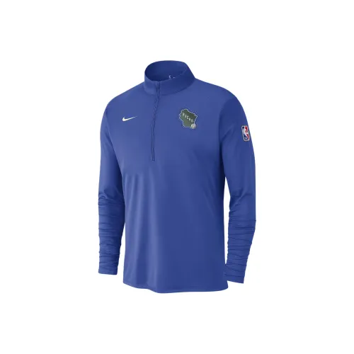 nike Rose Milwaukee Bucks City Edition Men's nike Rose Dri FIT Nba 1/2 Zip Long Sleeve Top