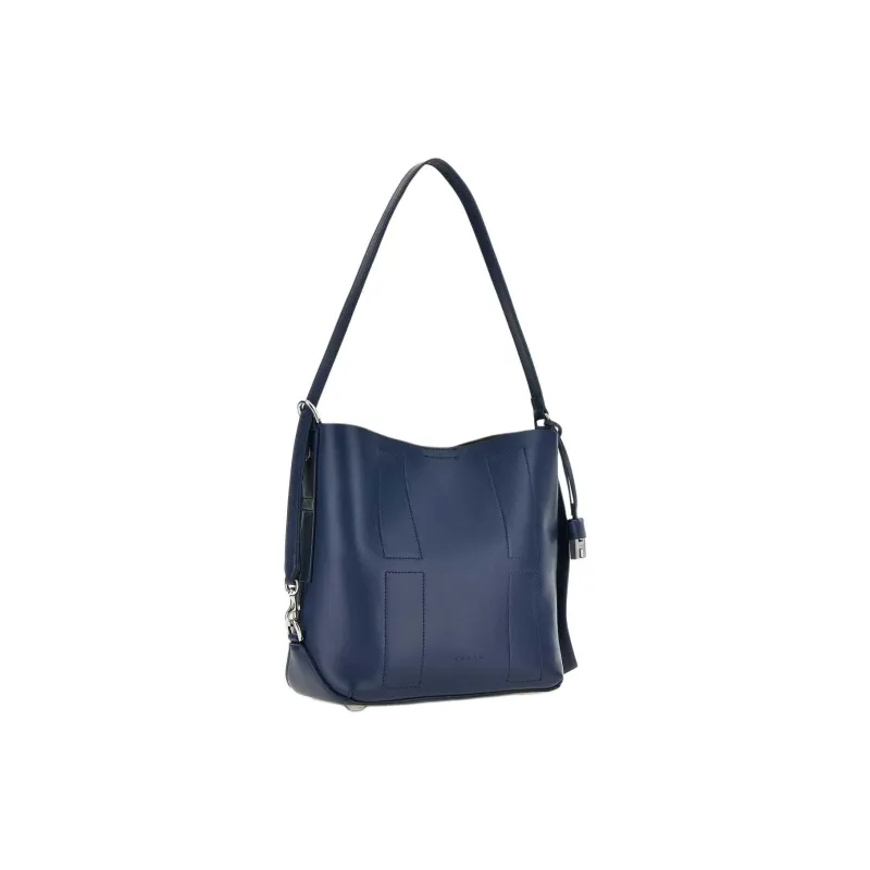 HOGAN Leather HOBO Shoulder Bag Small Size Women's Blue-1