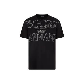 EMPORIO ARMANI Asv Beachwear T shirt In Organic Jersey With A Bold Logo Print
