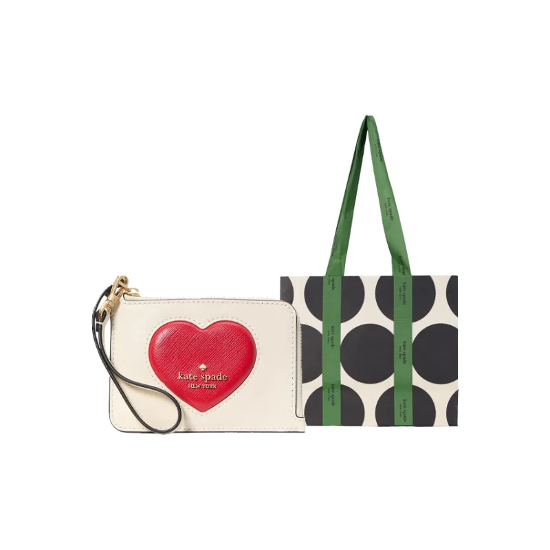 Kate Spade Cow Split Leather Wallet Coin Purse Women's White & Multicolor-3