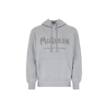 Alexander McQueen Logo Printed Drawstring Hoodie