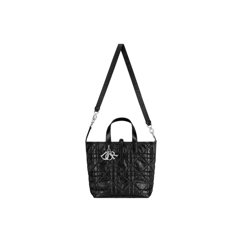 DIOR Toujours Cow Leather Shoulder Bag, Crossbody Bag, Handbag Medium Size Women's Black-3