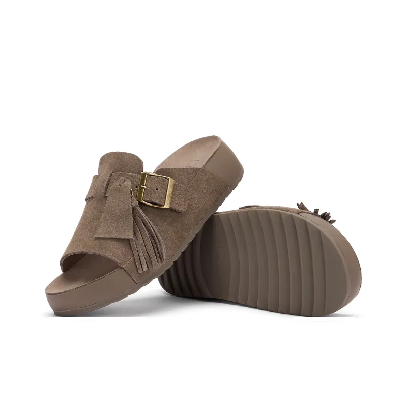 Hotwind Pinecone Grey Series Quiet Slide Slippers Women's-4