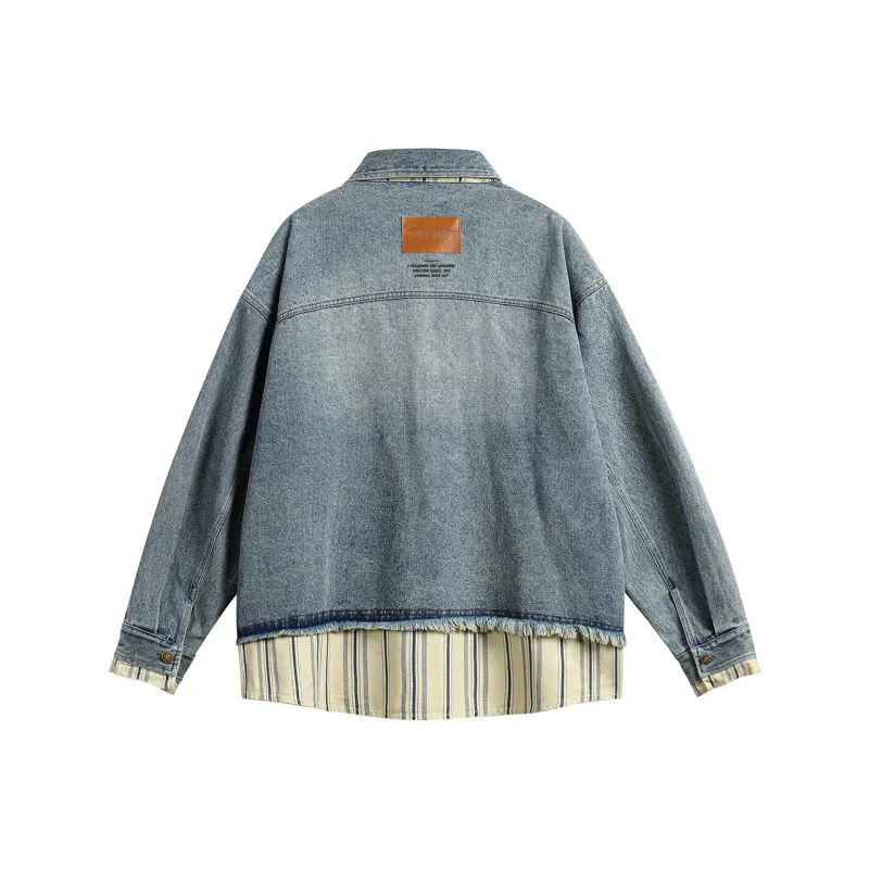 Qnxeey Denim Jacket Unisex Light Blue-1