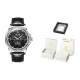 Black Leather Jet Black Dial[Luxury Box Included]
