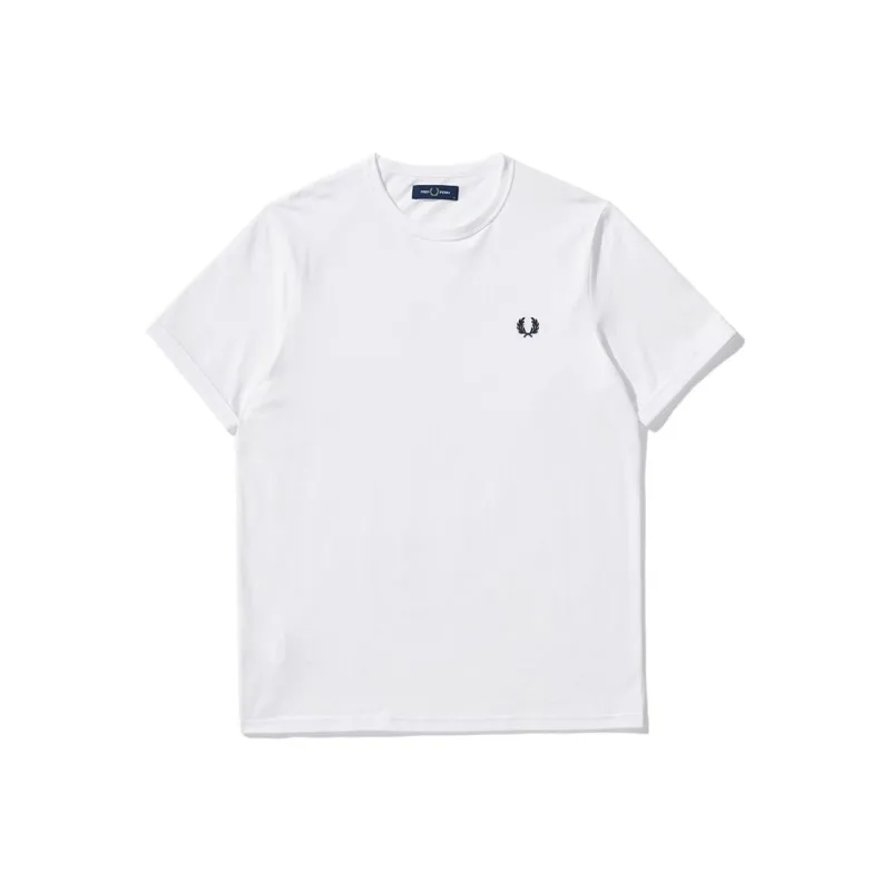 FRED PERRY Logo embroidered Cotton T shirt-0