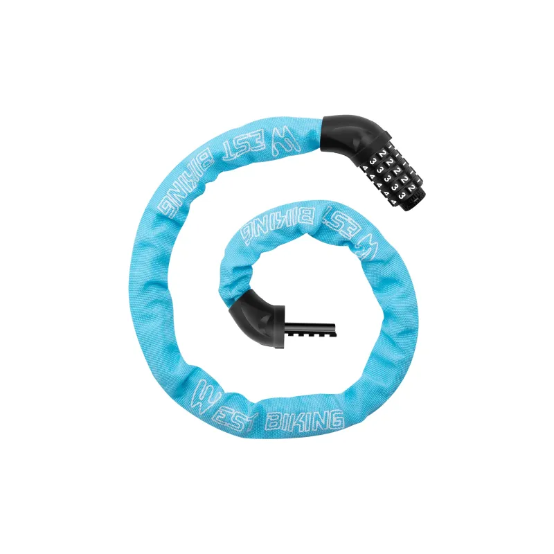 WEST BIKING Bicycle Locks Anti Pick Anti Rust Protective Adjustable Chain Lock-5