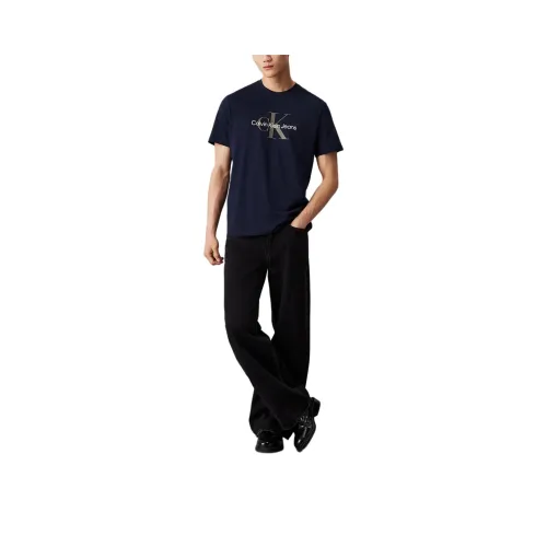 CALVIN KLEIN T Shirt Europe Version Men's Dark Sapphire Blue