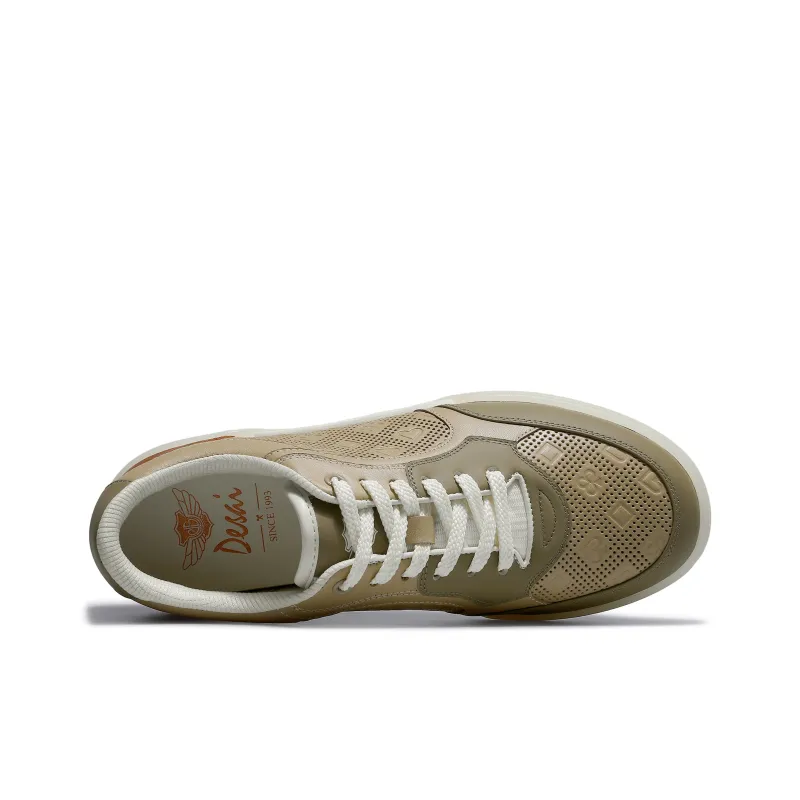 Desai Skateboard Shoes Men Low Top Gray, White Blue, Khaki-12
