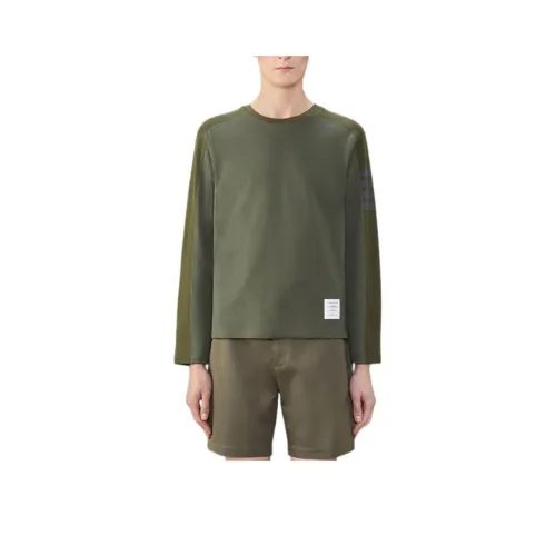 THOM BROWNE 4 Bar Cotton Ribbed Sweatshirt