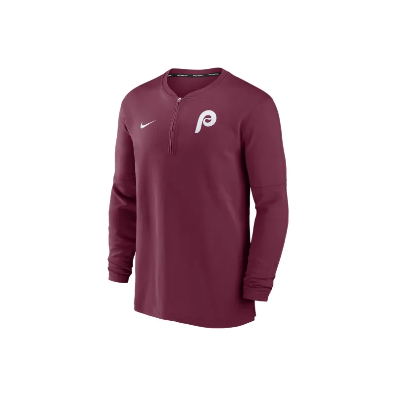 Nike Philadelphia Phillies Authentic Collection Game Time Men's Nike Dri-FIT Mlb 1/2-Zip Long-Sleeve Top-0