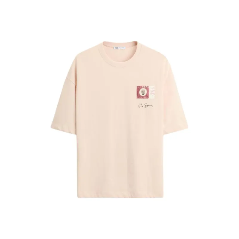 ZARA T-Shirts Men Pink-0