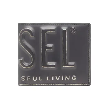 DIESEL Double Layer Polyurethane Wallet Men's Black
