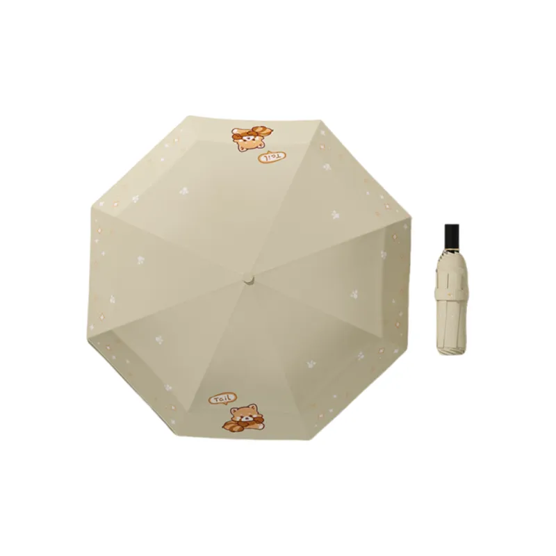 Womi Cartoon Lace Trim Panda Sun Umbrella Sunny And Rainy Dual Use Folding Umbrella-2