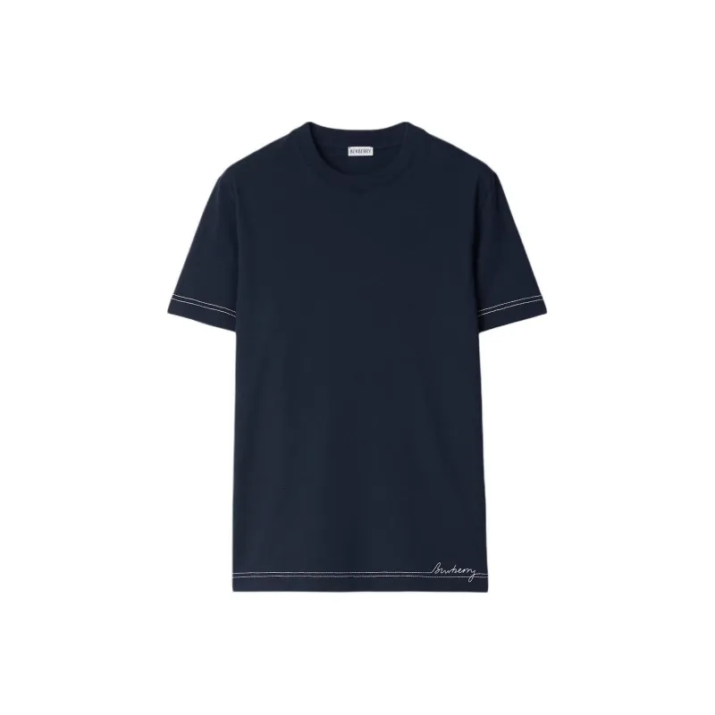Burberry Contrast stitching Cotton T shirt-0