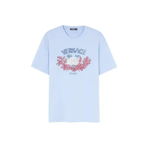 VERSACE University Coral Embroidered T shirt