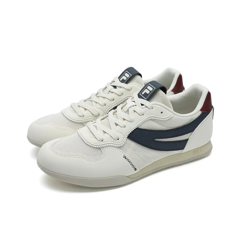 FILA Trail Curved Edge Shoes Slip Resistant Low Top Casual Shoes Men's White Blue-2