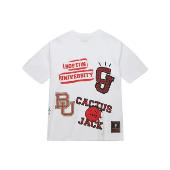 Travis Scott X Mitchell & Ness Boston University Hand Drawn T Shirt