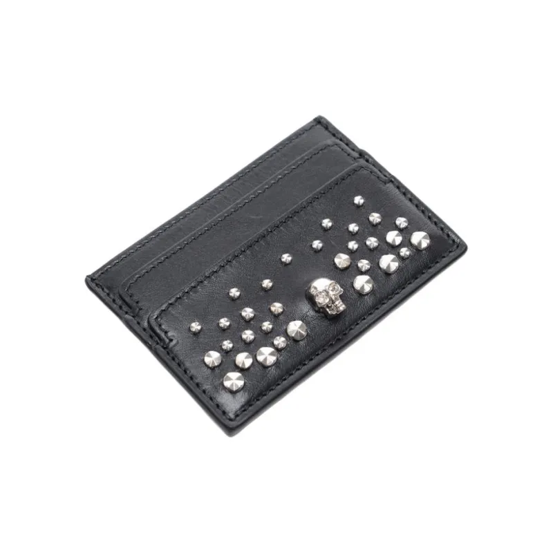 Alexander McQueen Cow Leather Card Holder Card Holder Women's Black-2