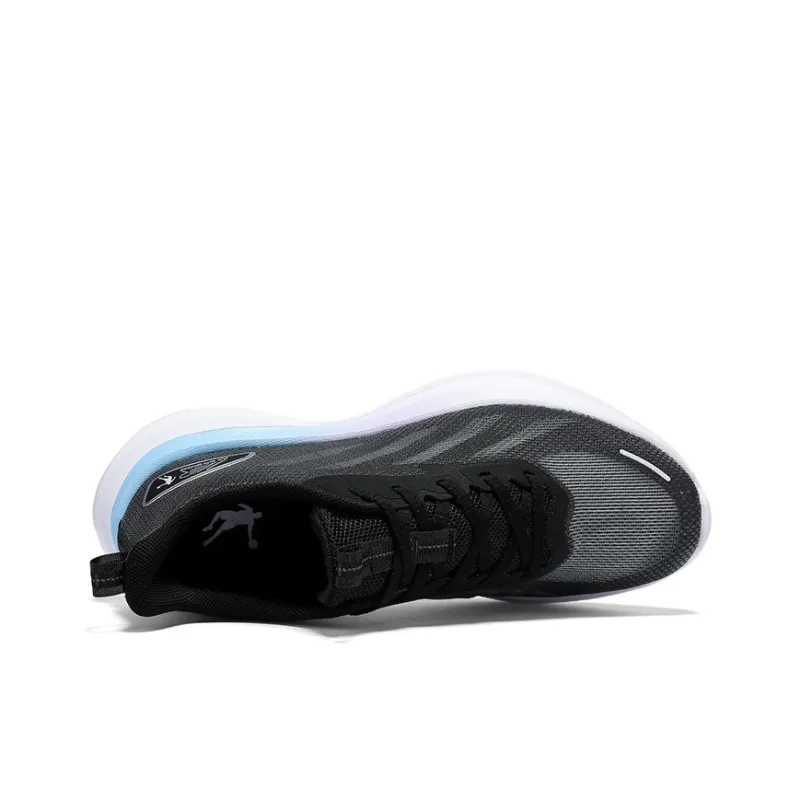 QIAODAN Cushioning Slip Resistant And Abrasion Resistant Low Top Casual Running Shoes Women's Black White-3