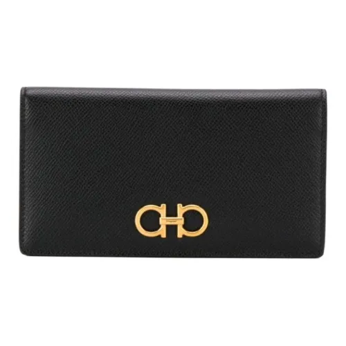 FERRAGAMO Cow Leather Wallet Women's Black