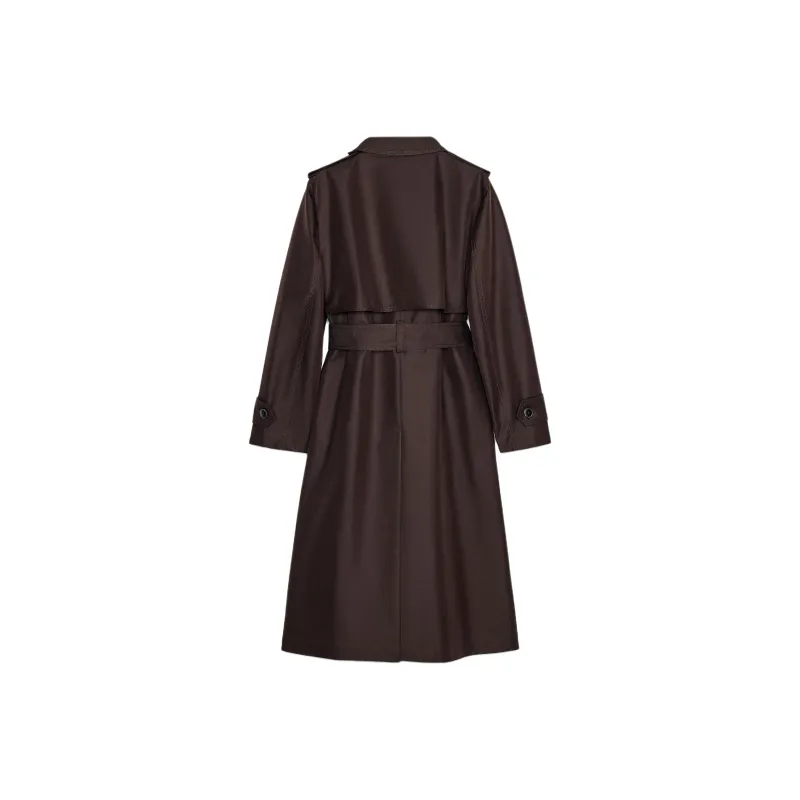 ZARA Trench Coat Women's Chocolate-1