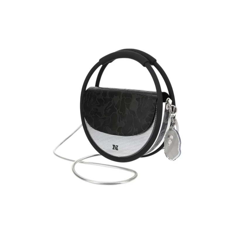A BATHING APE NANA NANA Collaboration PVC Shoulder Bag, Crossbody Bag, Handbag Medium Size Unisex White/Black-11