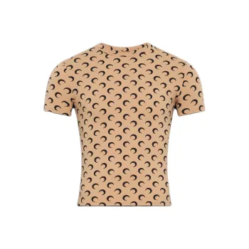 Marine Serre Crescent Print Crewneck T Shirt