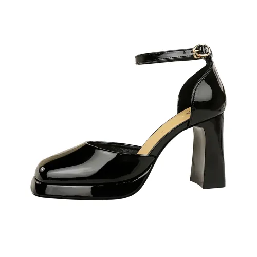 QITUMAUL Chunky Heel High Heels 11cm Women's