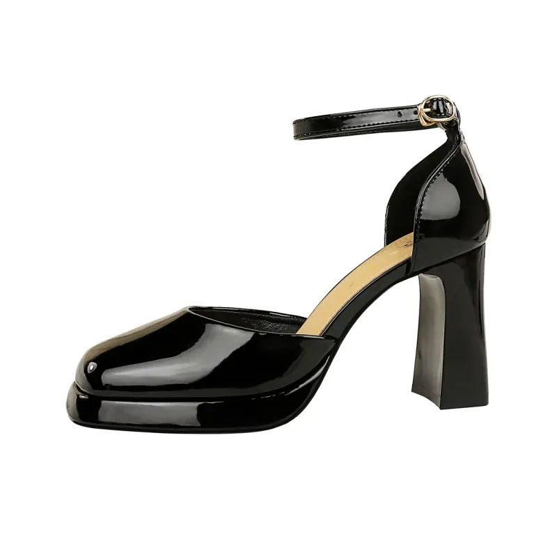 QITUMAUL Chunky Heel High Heels 11cm Women's-0
