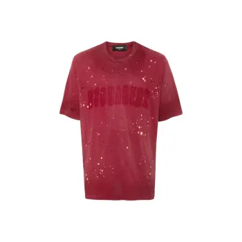 DSQUARED 2 Distressed Logo Printed T Shirt