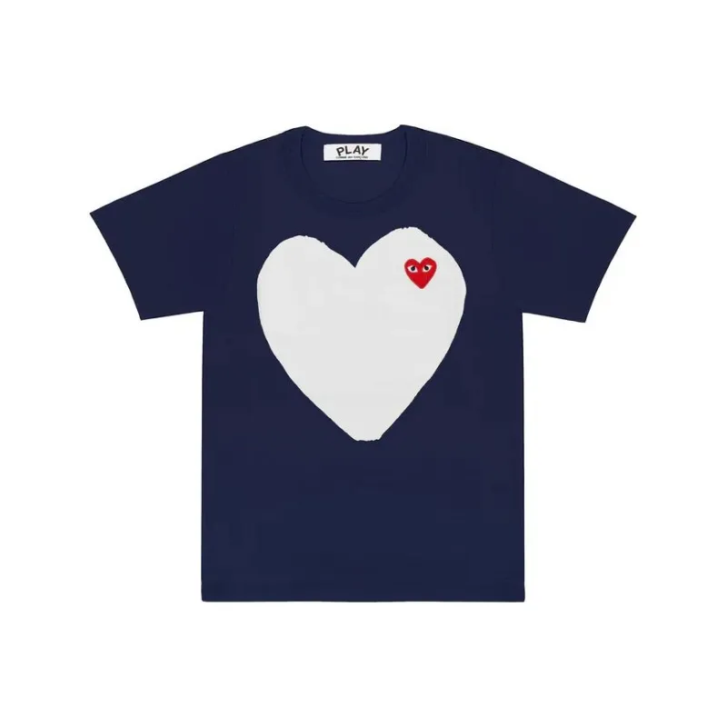 CDG Play T Shirt Unisex Marine Blue-0