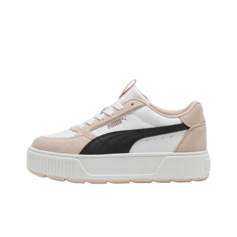 PUMA KARMEN REBELLE Anti Slip Wear Resistant Low Top Skateboard Shoes Women's White Pink Black-0