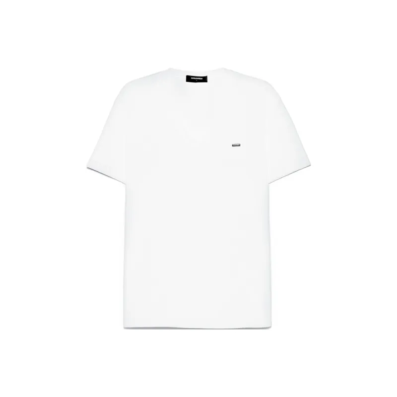 DSQUARED 2 Logo Plaque V Neck T Shirt-0