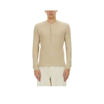 TOM FORD Fine Ribbed Logo Embroidered T Shirt
