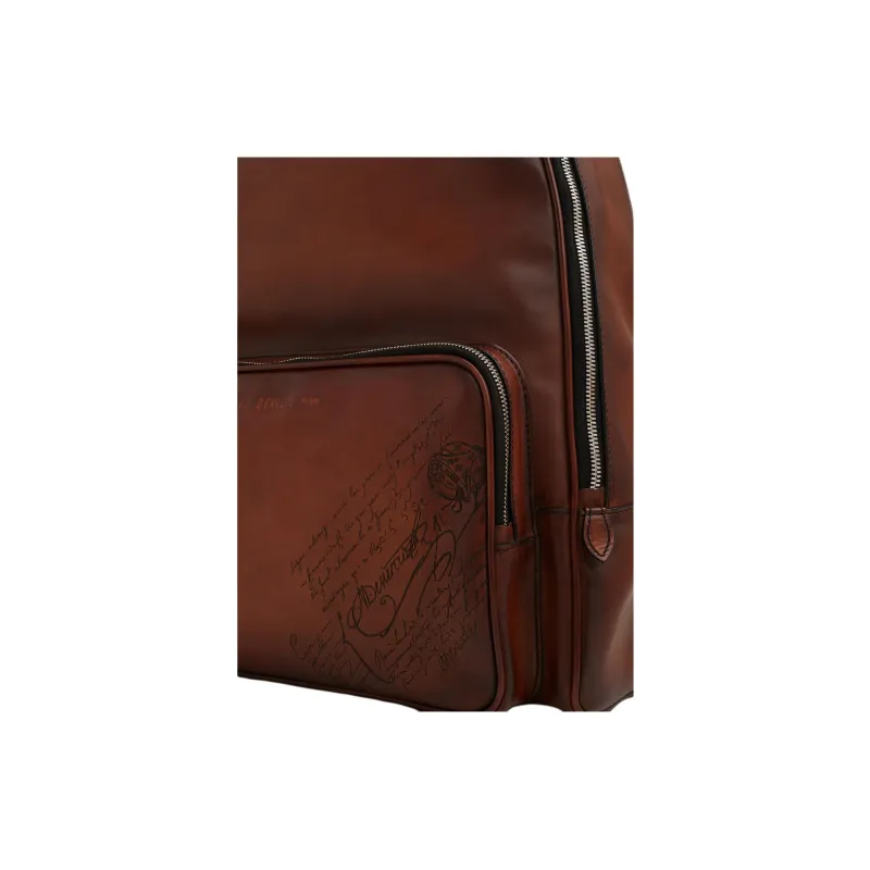 BERLUTI Leather Backpack Men's Brown-4