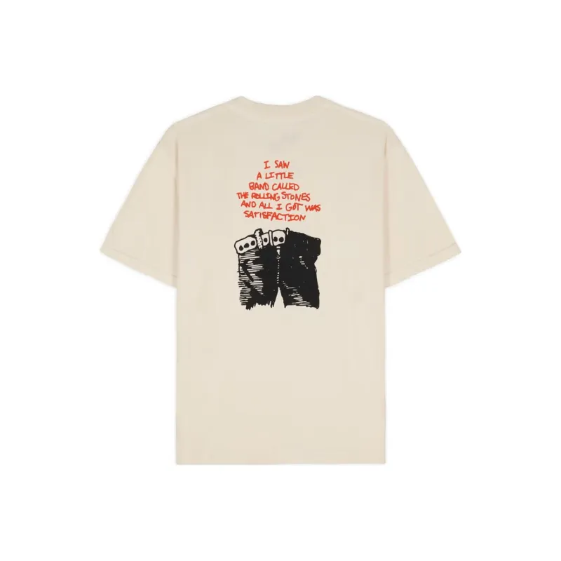 Brain Dead Supervinyl X Rolling Stones Band Co-branded Edition T-Shirts Unisex Beige-0