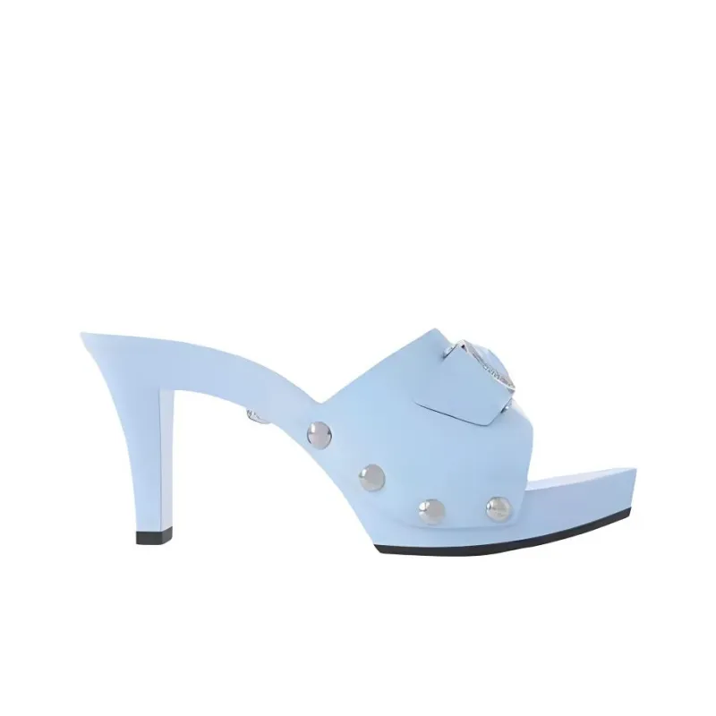 FANSIZHE Medusa Slide Slippers 6cm Women's Light Blue-1