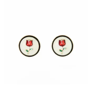 Vegetarian S925 Silver Stud Earrings Women's
