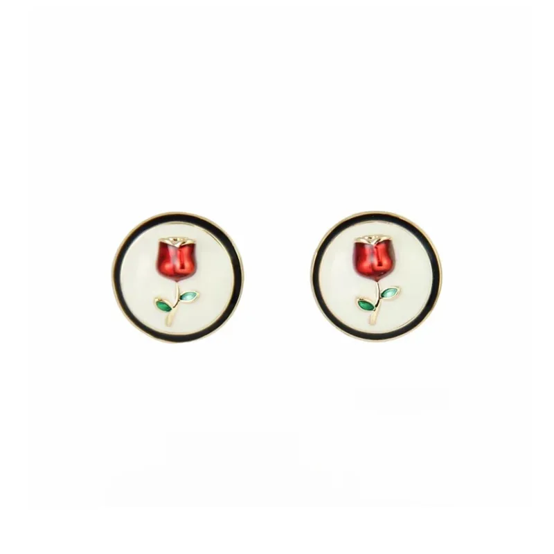 Vegetarian S925 Silver Stud Earrings Women's-0