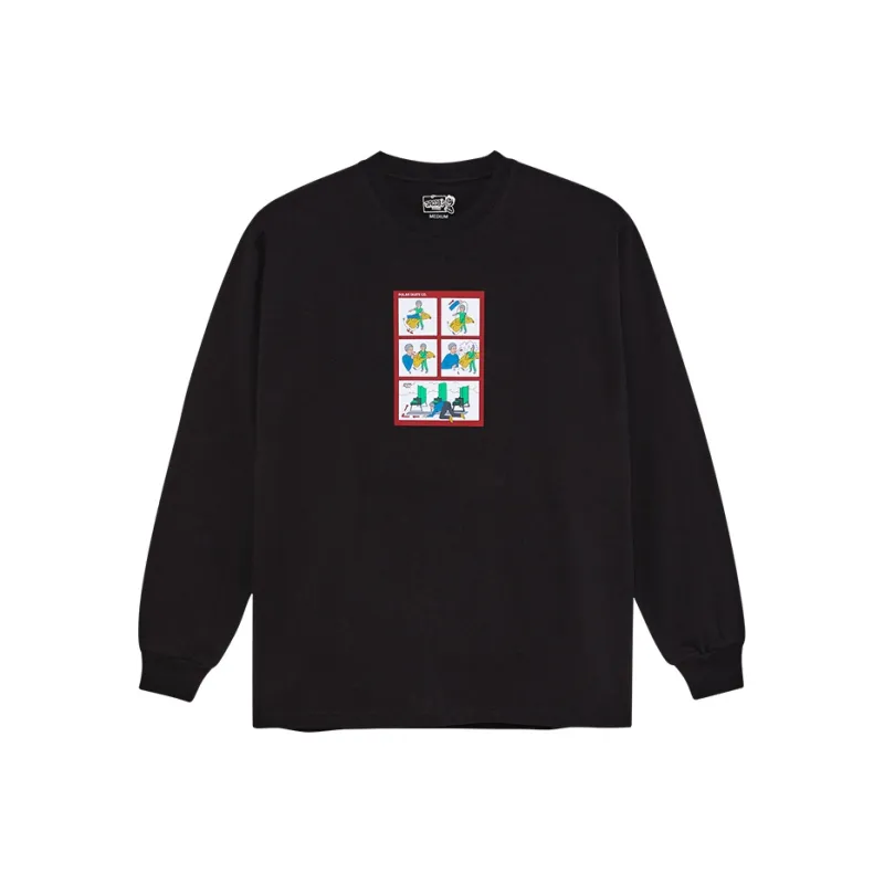POLAR SKATE CO Safety On Board Ls Tee T Shirt Unisex Black-0
