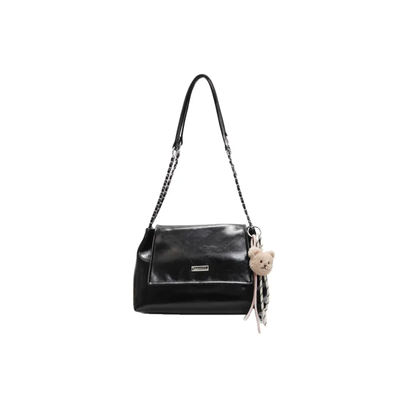 PINK·LAND Pu Shoulder Bag Women's Black/Ecru/Gray/Pink/Khaki-47
