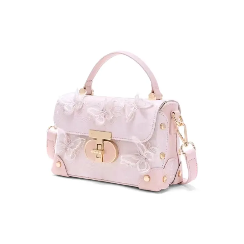 CLEVER& KETCH PU Box Bag Handbags Women's White/Pink-7
