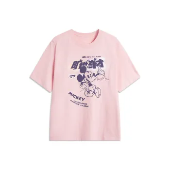 LiNing x Disney Disney T Shirt Men's New Coral Pink