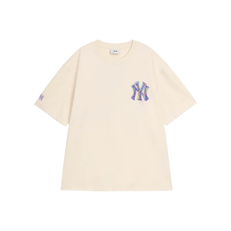 MLB New York Yankees T Shirt Unisex Dark Cream-0