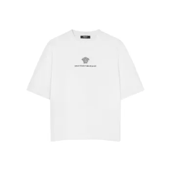 VERSACE Medusa Milano Embroidered Crewneck T Shirt