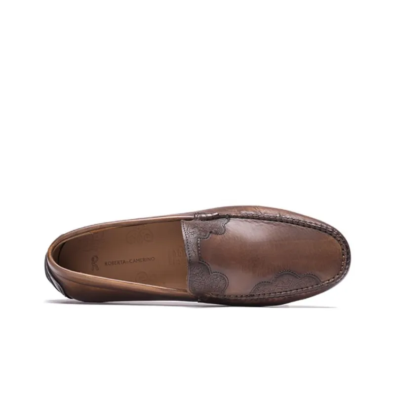 ROBERTA DI CAMERINO Florence Collection Loafers Men's Yellow Brown-3