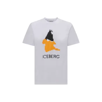Iceberg Pixelated Daffy Duck Institutional Logo T Shirt