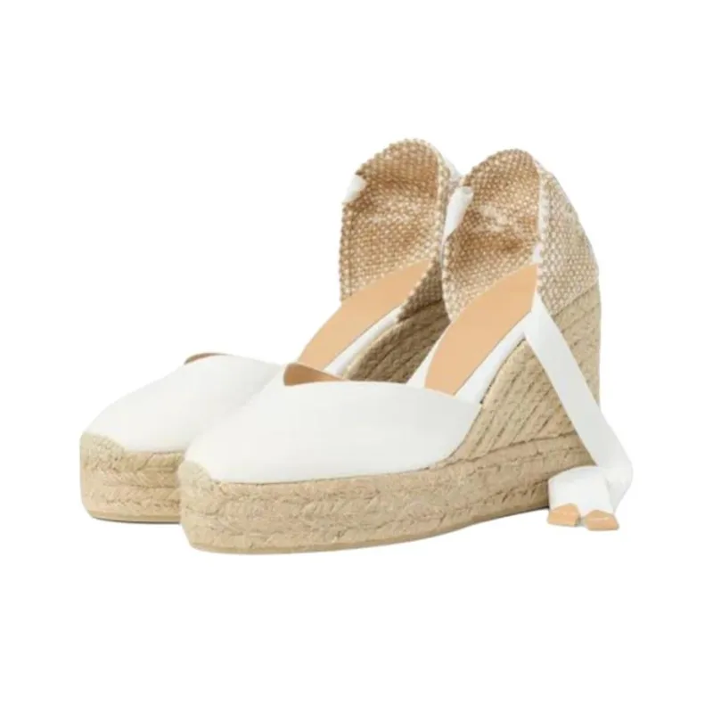 Castañer Chiara Wedge Heel High Heels Women's White-2